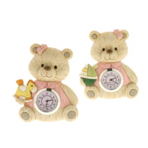 049507 BABY WOOD CLOCK CM 11 S/2 ROSA