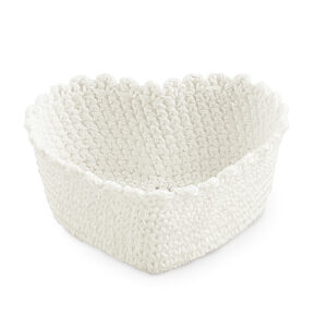 CESTO UNCINETTO CUORE BIANCO  12X13X H 6 CM