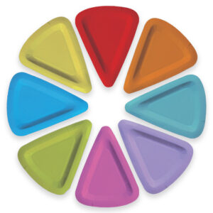 PIATTI MIX COLOR WHEEL 8PEZZI 19X25CM