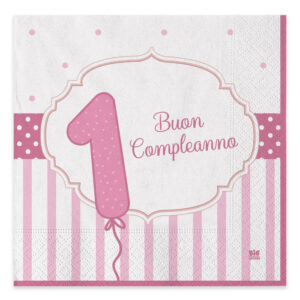 TOVAGLIOLI BUON PRIMO COMPLEANNO R. 20PEZZI 33X33