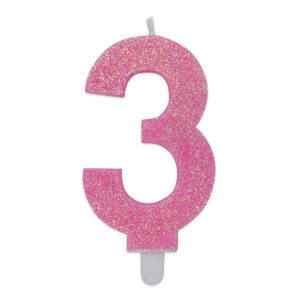 CANDELINA ROSA GLITTER N.3