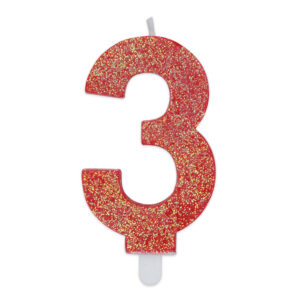CANDELINA ROSSO GLITTER N.3
