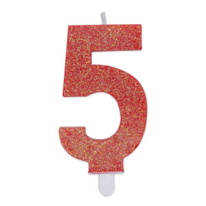 CANDELINA ROSSO GLITTER N.5