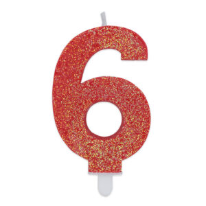 CANDELINA ROSSO GLITTER N.6