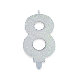 CANDELINA BIANCO GLITTER N.8