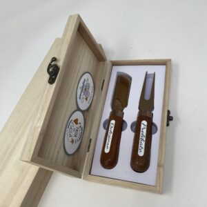 bomboniera set formaggio metallolegno cscatola legno