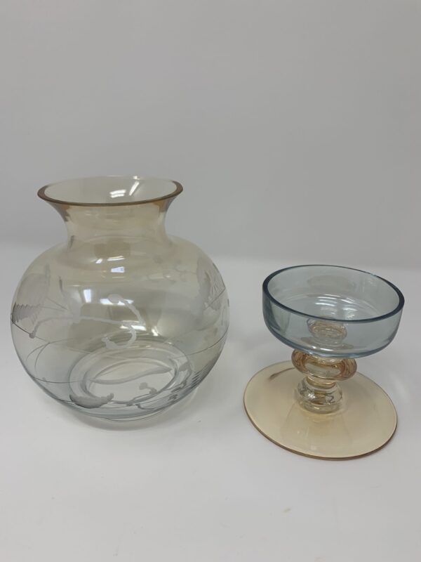 VASO AMBRATO PORTA CANDELA  H18CM  X  DIM. 11CM - immagine 2