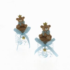 CHILD ORSO BARATTOLO CELESTE H 10CM