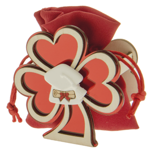 sacchetto portaconfetti quadrifoglio laurea